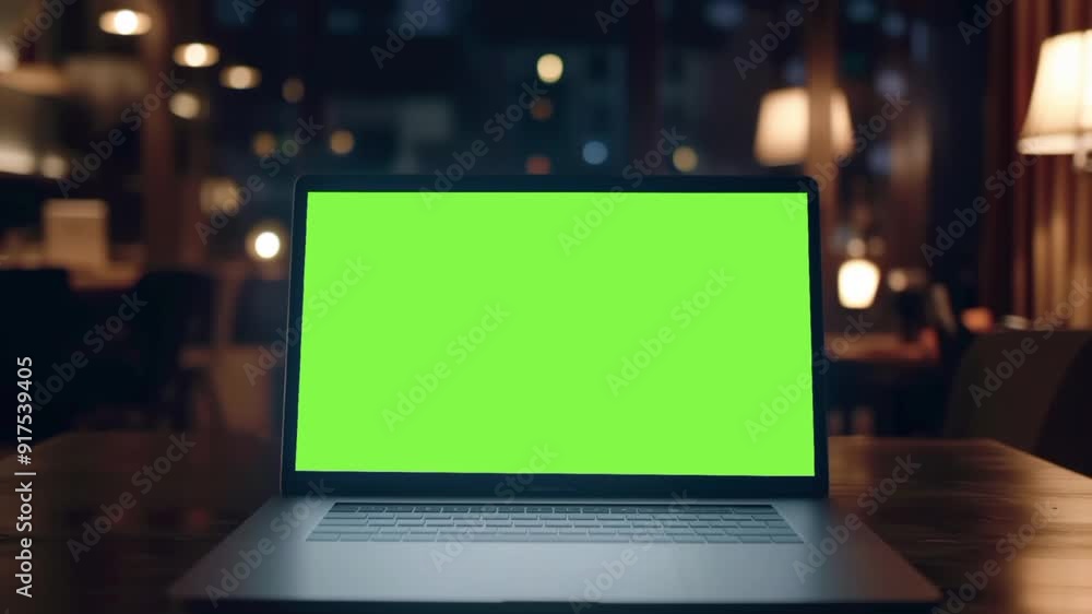 Slow optical zoom into a laptop computer screen with green chromakey Slow optical zoom into a laptop computer screen with green chromakey