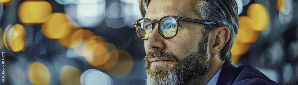 Man in Glasses Looking Up Man in Glasses Looking Up