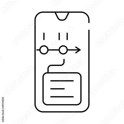 mobile app for planning line icon vector. mobile app for planning sign. isolated contour symbol black illustration