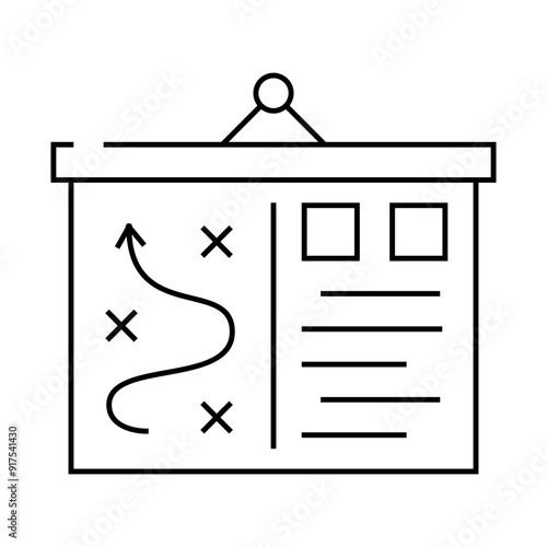 presentation plan strategy line icon vector. presentation plan strategy sign. isolated contour symbol black illustration