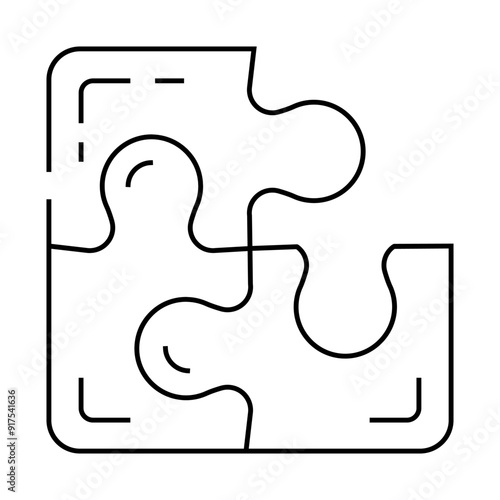 puzzle planning line icon vector. puzzle planning sign. isolated contour symbol black illustration