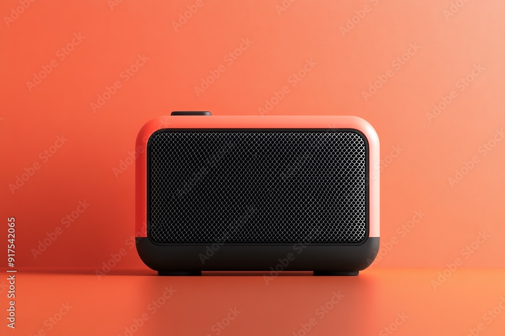 Bluetooth speaker with NFC pairing, easy connectivity, flat design illustration Bluetooth speaker with NFC pairing, easy connectivity, flat design illustration