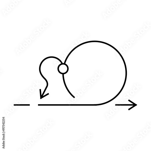 return back line icon vector. return back sign. isolated contour symbol black illustration