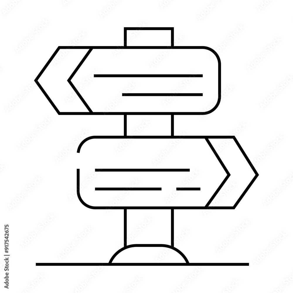 choice of direction line icon vector. choice of direction sign. isolated contour symbol black illustration choice of direction line icon vector. choice of direction sign. isolated contour symbol black illustration