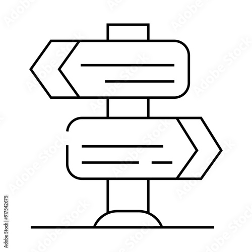 choice of direction line icon vector. choice of direction sign. isolated contour symbol black illustration