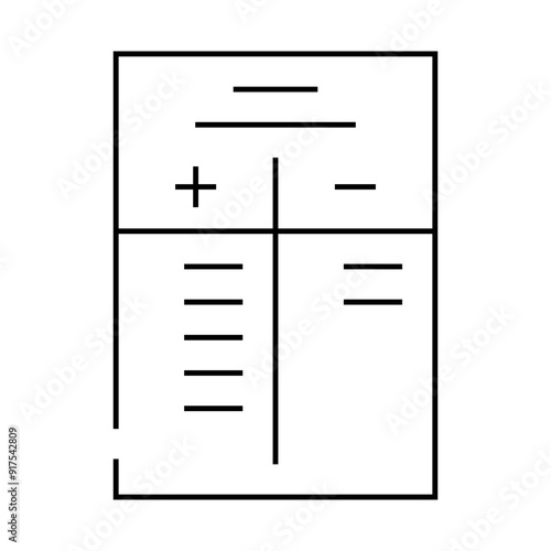 pros and cons line icon vector. pros and cons sign. isolated contour symbol black illustration