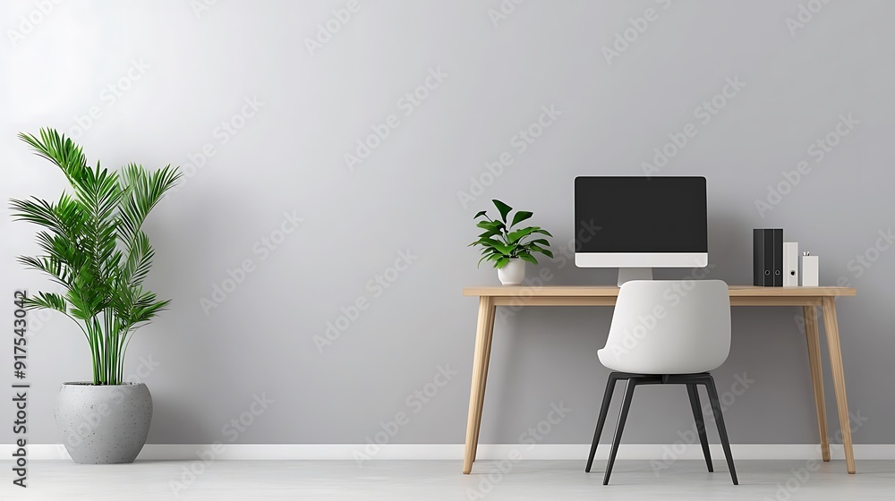 Ceramic desk in modern home office, neutral colors, simple and elegant, copy space for text, Ceramic desk in modern home office, neutral colors, simple and elegant, copy space for text,