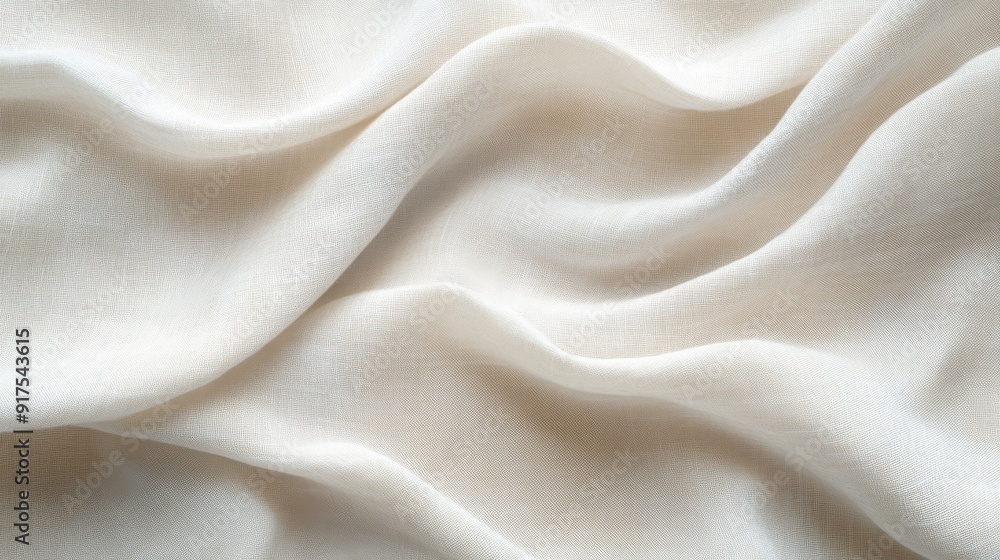 Obraz premium Light beige linen texture. Fabric background