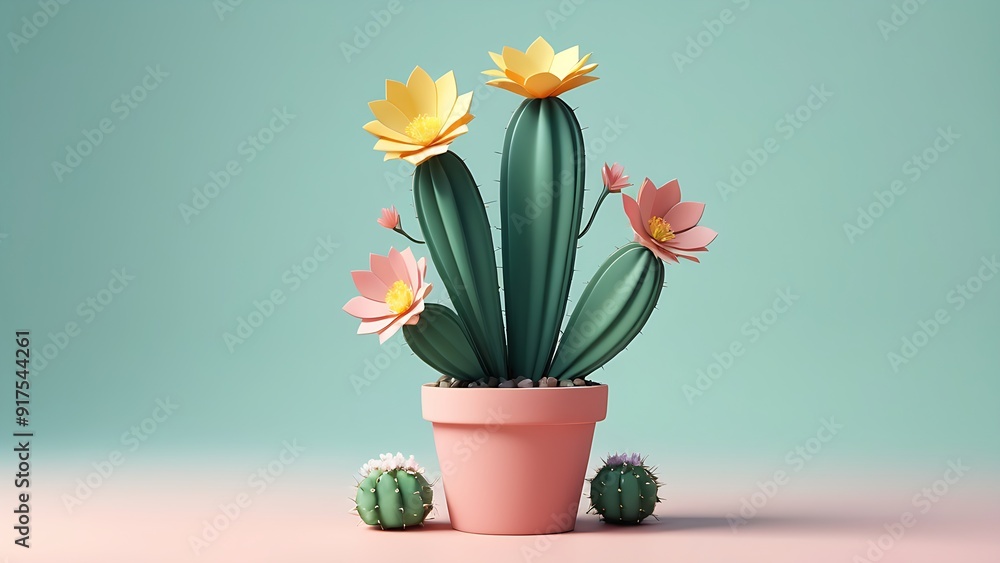 cacti with pink flowers in green pots on a pink background. Perfect for botanical, gardening, or desertthemed designs.
cacti with pink flowers in green pots on a pink background. Perfect for botanical, gardening, or desertthemed designs.