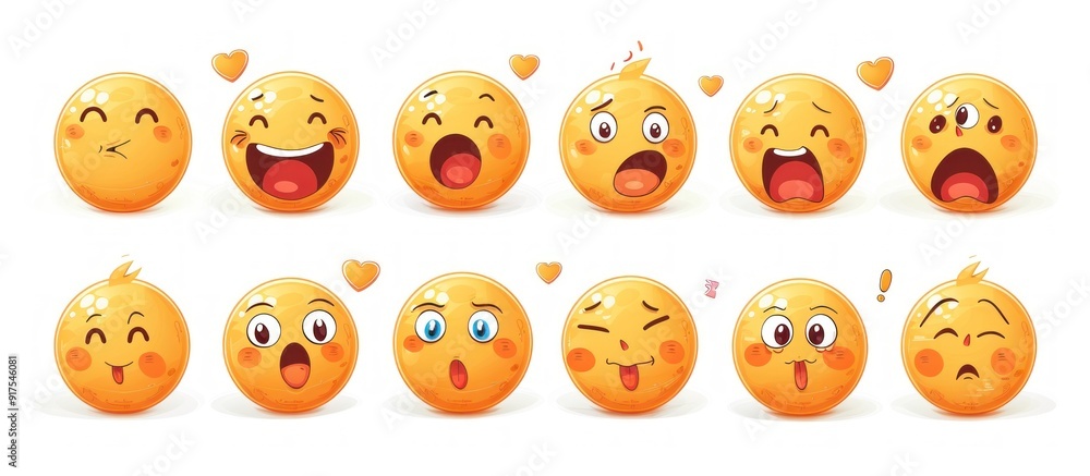 Collection of Emojis with Different Expressions Collection of Emojis with Different Expressions