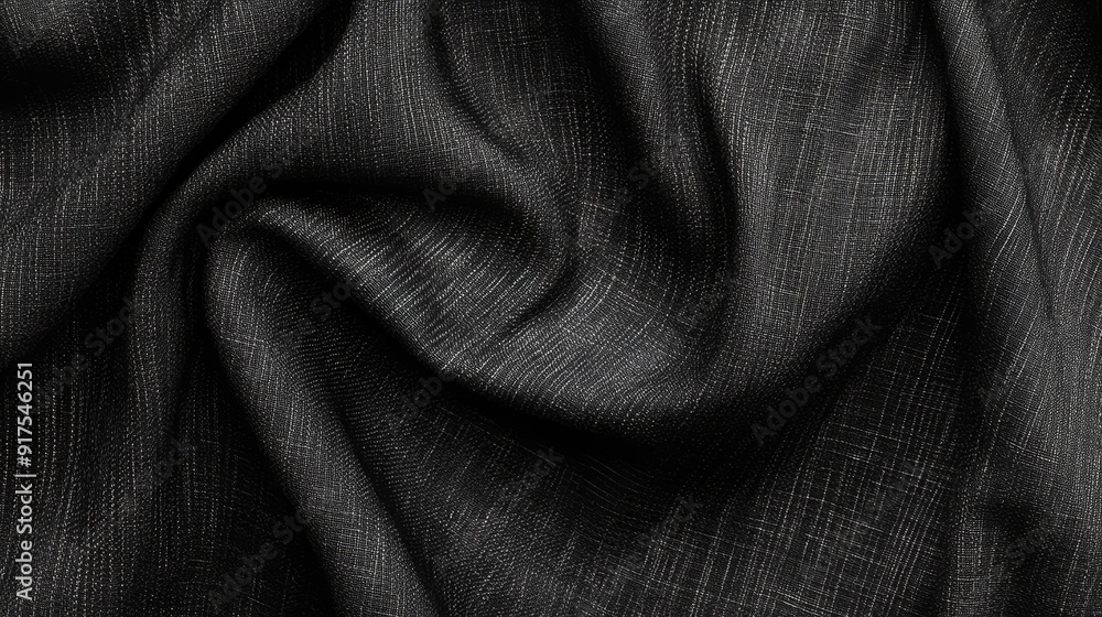 Black linen texture. Fabric background Black linen texture. Fabric background