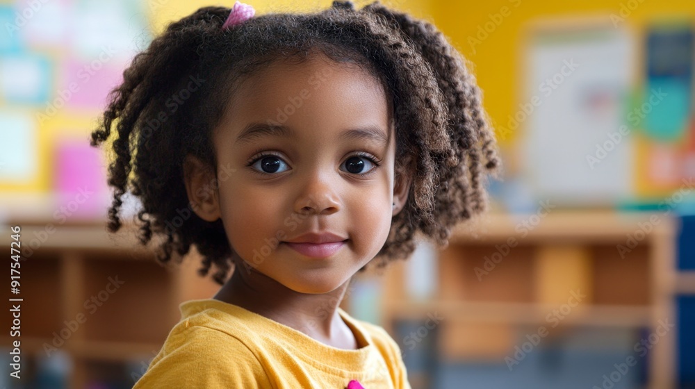 Portrait of a Young Black Girl with Curly Hair. Portrait of a Young Black Girl with Curly Hair.