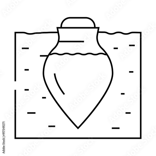 qvevri for storage wine line icon vector. qvevri for storage wine sign. isolated contour symbol black illustration