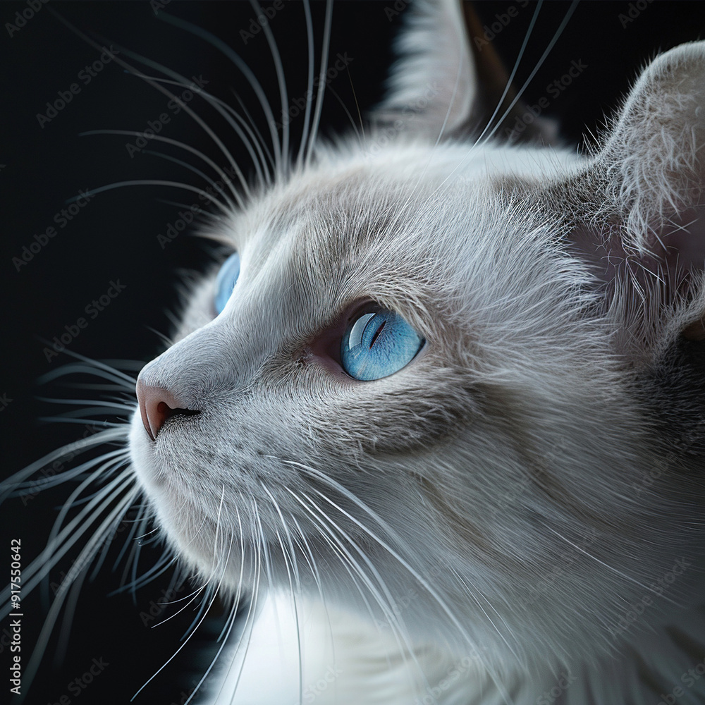 White cat with beautiful blue eyes, pet lover, cat lover White cat with beautiful blue eyes, pet lover, cat lover