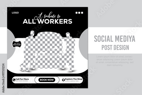 Social madia Post template design Creative and modern design uare vector template concept of professional premium salon Car rental banner with black social media post template design photo