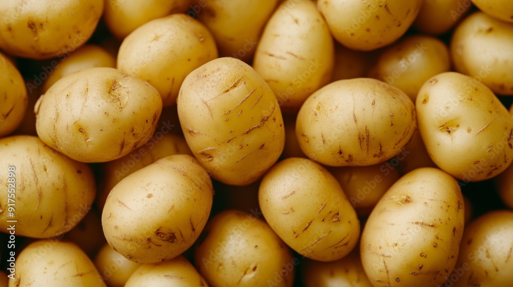 Raw potatoes top view Raw potatoes top view