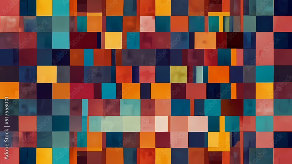 abstract illustration background with a theme of squares, using a mix of vibrant and muted colors abstract illustration background with a theme of squares, using a mix of vibrant and muted colors