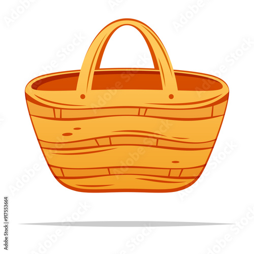 Woven bag vector isolated illustration