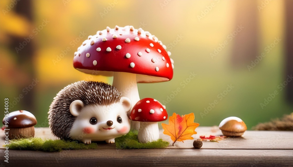 キノコとかわいいハリネズミの置き物とコピースペース(Mushroom and cute hedgehog figurines and copy space)
キノコとかわいいハリネズミの置き物とコピースペース(Mushroom and cute hedgehog figurines and copy space)