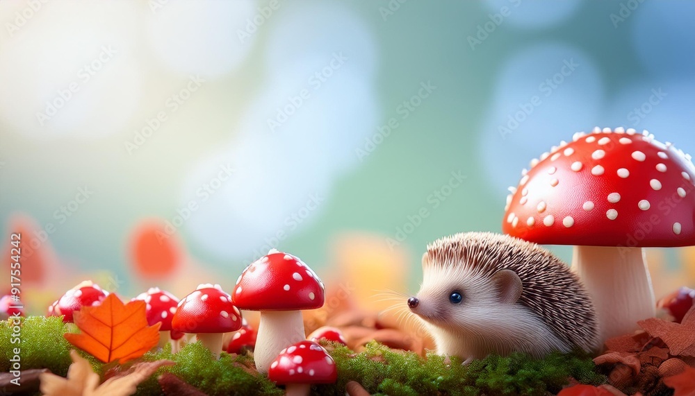 キノコとかわいいハリネズミの置き物とコピースペース(Mushroom and cute hedgehog figurines and copy space)
キノコとかわいいハリネズミの置き物とコピースペース(Mushroom and cute hedgehog figurines and copy space)
