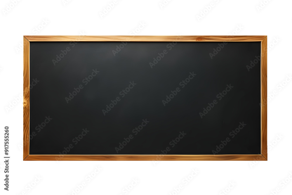 Cutout of blank blackboard with a wooden frame, isolated element for design and decoration Cutout of blank blackboard with a wooden frame, isolated element for design and decoration
