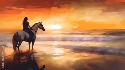 horse on the beach