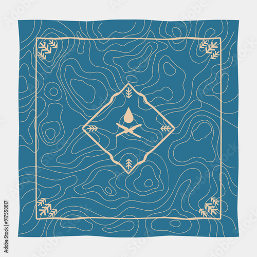 Bandana of National Park with contour perfect for fashion design, etc