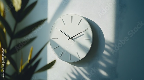 Wallpaper Mural 95. A stylish and contemporary wall clock with a minimalist design Torontodigital.ca