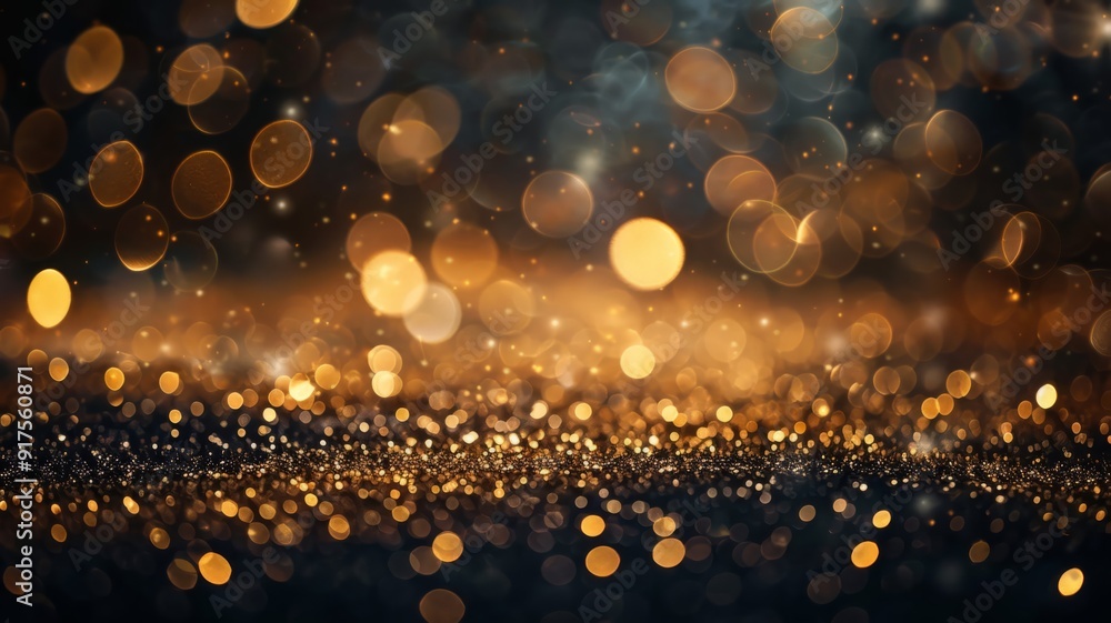 Abstract Background with Golden Bokeh and Glitter Abstract Background with Golden Bokeh and Glitter