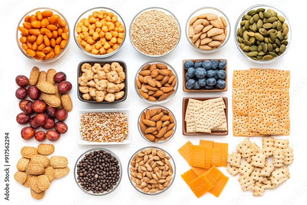 Assortment of Snacks in Bowls and Plates Assortment of Snacks in Bowls and Plates