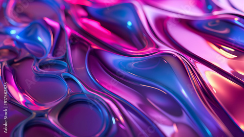 Fluid 3D Patterns: Flowing 3D patterns with a sense of motion and fluidity, with copy space