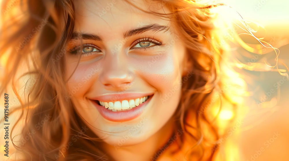 Radiant and joyful woman with a beautiful wide smile basking in the warm golden sunlight outdoors This image exudes happiness positivity and a sense of peaceful tranquility Radiant and joyful woman with a beautiful wide smile basking in the warm golden sunlight outdoors This image exudes happiness positivity and a sense of peaceful tranquility