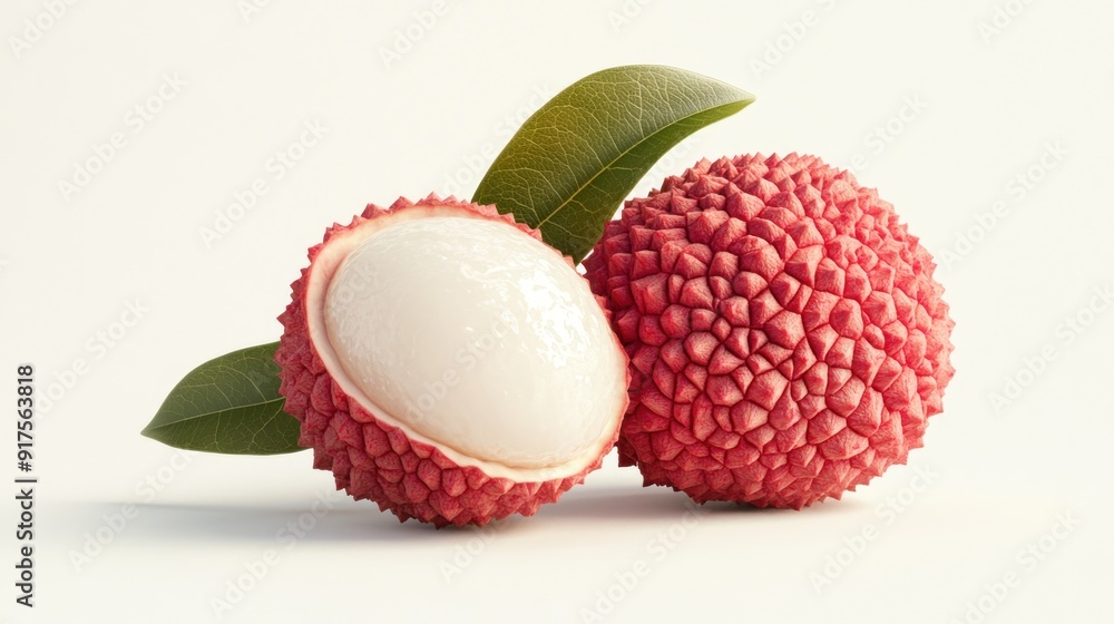 Lychee Fruit with Leaves Lychee Fruit with Leaves