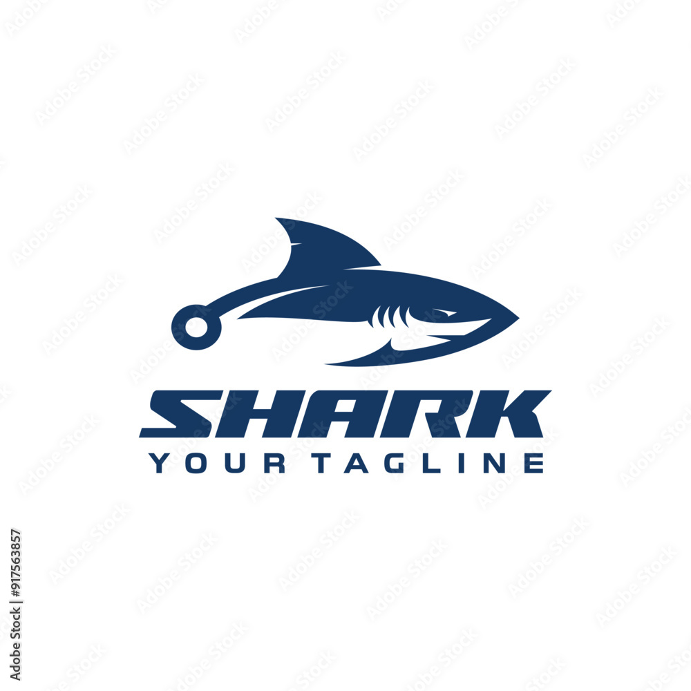 shark hook logo design vector illustration shark hook logo design vector illustration