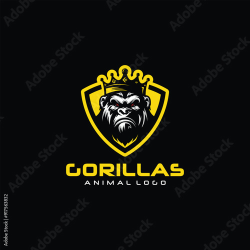 king gorilla logo sport vector design illustration