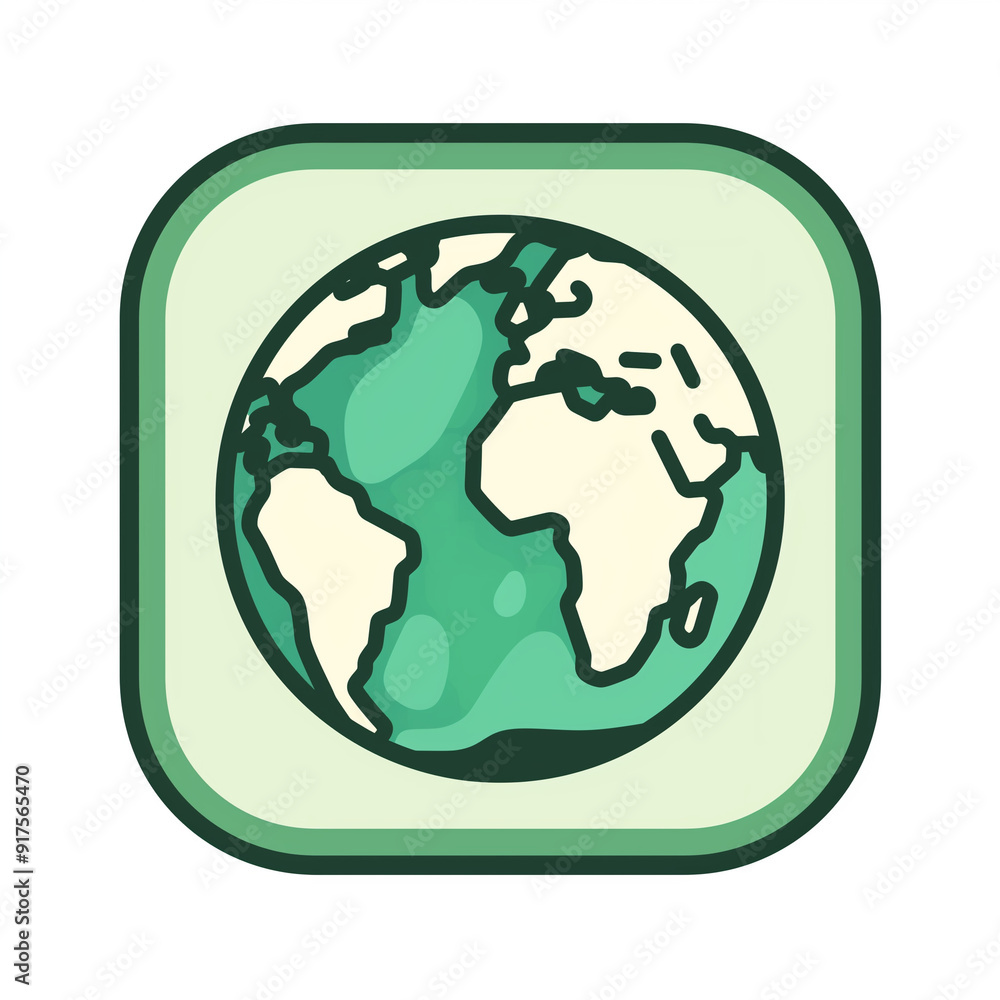 Minimalist Earth Preservation Icon in Square Format Minimalist Earth Preservation Icon in Square Format
