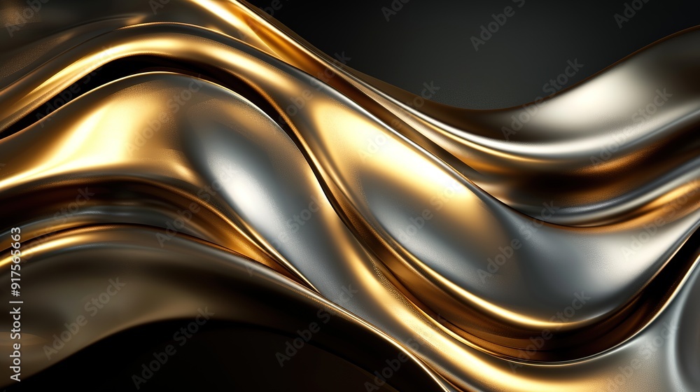 Abstract background of gold and silver flowing liquid. Abstract background of gold and silver flowing liquid.