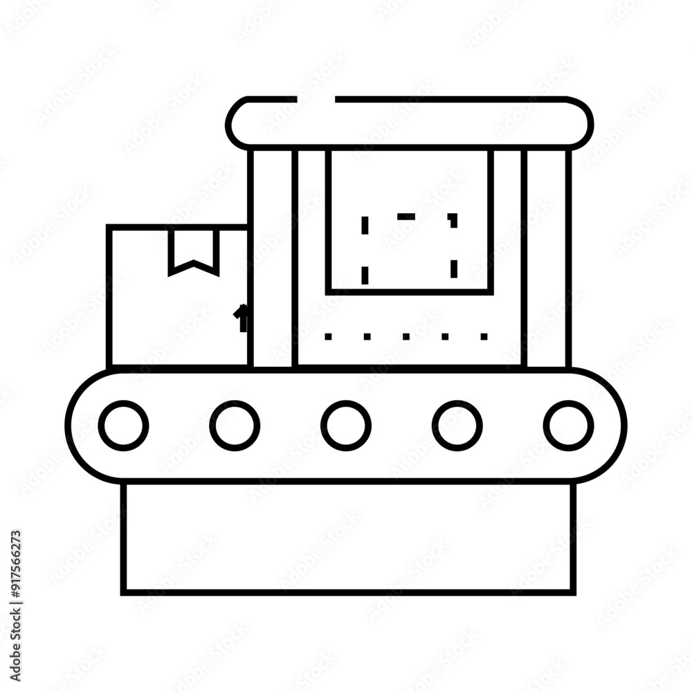 conveyor line line icon vector. conveyor line sign. isolated contour symbol black illustration conveyor line line icon vector. conveyor line sign. isolated contour symbol black illustration