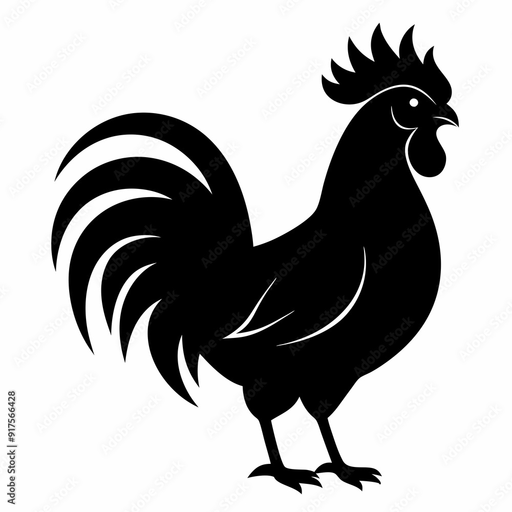 Rooster isolated on white background, Rooster vector illustration, bird on a branch vector art, chicken silhouette, bird vector icon, chickens on a branch line art, eps Rooster isolated on white background, Rooster vector illustration, bird on a branch vector art, chicken silhouette, bird vector icon, chickens on a branch line art, eps