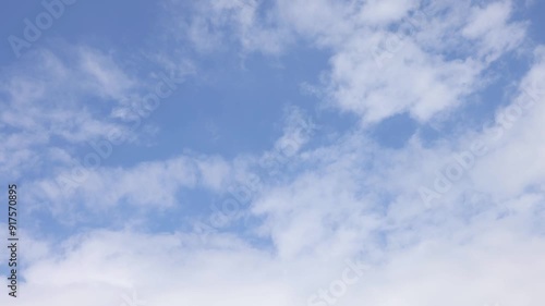 (自然-風景タイムラプス)青空に流れる雲
