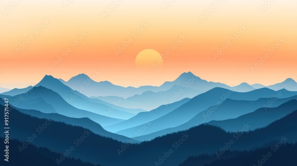 Mountain Landscape at Sunset Mountain Landscape at Sunset
