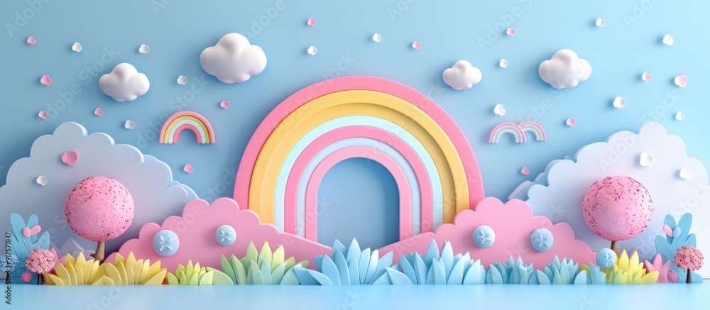 Rainbow and Cloud Fantasy World Rainbow and Cloud Fantasy World