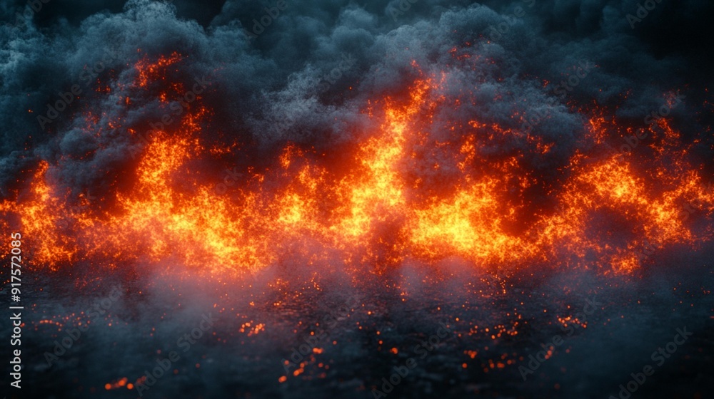 Explosion Border with Dark Smoke and Red Lava, Ideal for Action and Dramatic Imagery, Generative AI Explosion Border with Dark Smoke and Red Lava, Ideal for Action and Dramatic Imagery, Generative AI