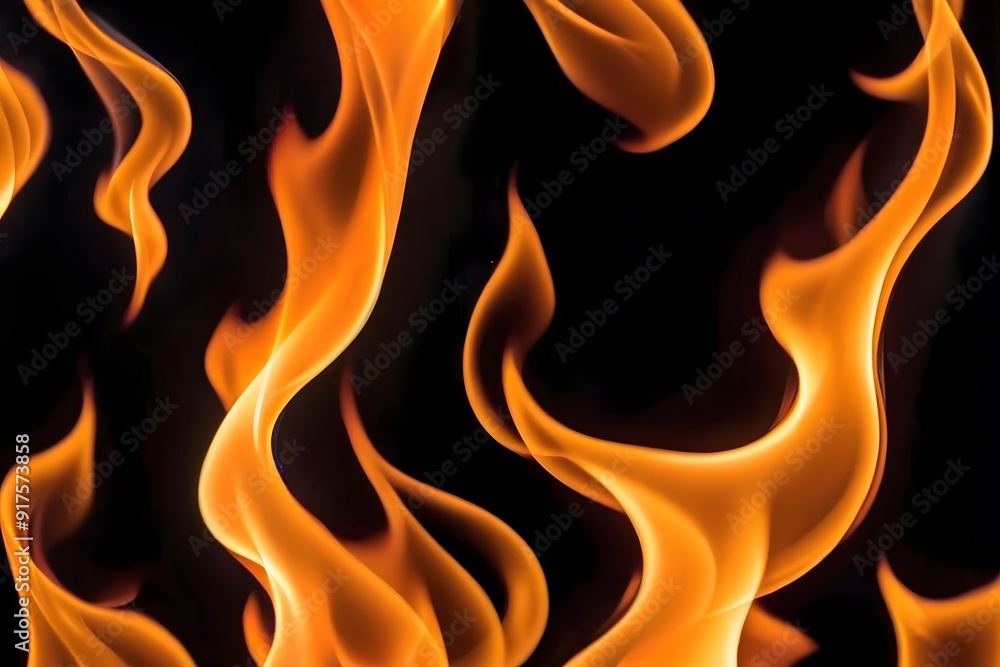 Abstract orange flames on black background. Abstract orange flames on black background.