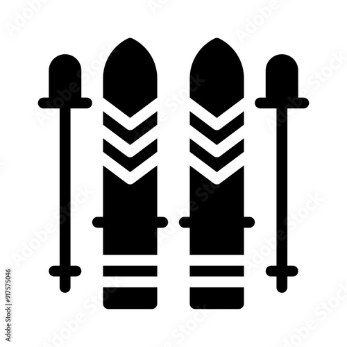 skiing glyph icon