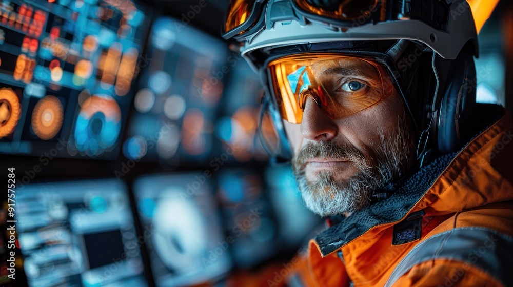 Closeup Portrait of a Pilot Wearing a Helmet and Looking Directly at the Camera Closeup Portrait of a Pilot Wearing a Helmet and Looking Directly at the Camera