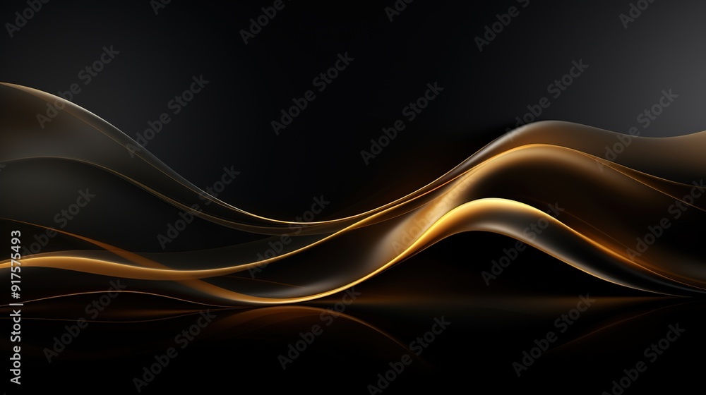 Abstract background with black and gold waves. Abstract background with black and gold waves.