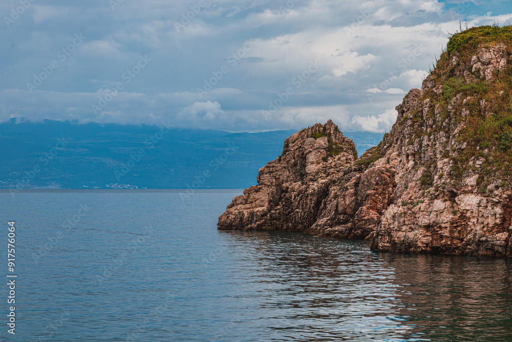 Naklejka premium Incredible seascape in the city of Vrbnik, Krk Croatia. 27.06.2024