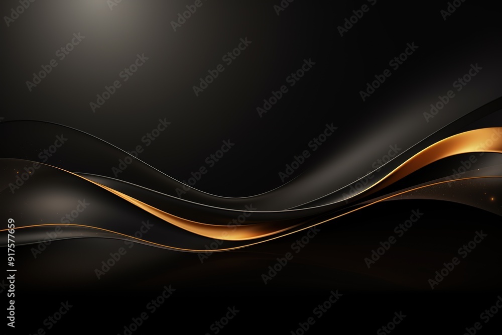 Abstract background with black and gold waves. Abstract background with black and gold waves.