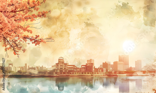 Hiroshima Day copy space background photo